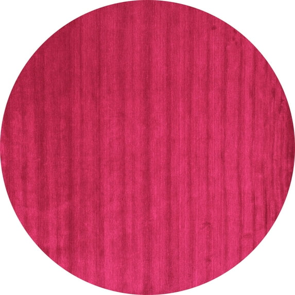 Ahgly Company Indoor Round Abstract Pink Contemporary Area Rugs, 6' Round