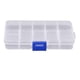 thumbnail image 2 of Organizador de píldoras de joyería de plástico transparente con 10 compartimentos (blanco) Sywqhk Libre de BPA, 2 of 9