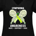 thumbnail image 4 of Inktastic Lymphoma Awareness Hope Support and Love Women's Plus Size V-Neck T-Shirt, 4 of 5