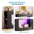 thumbnail image 4 of Ktaxon Modern Console Table with LED Light for Entryway, 43" Sofa Side Table with 4 Open Shelves Storage, Farmhouse Display Table Behind the Couch, Black, 4 of 6