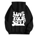 thumbnail image 3 of Women's Oversized Hoodie Slogan Letter Graphic Long Sleeve Sweatshirt Pullover With Pockets Zipper Sweatshirt Tunic Long Ladies Hoodie Women Sweatshirts Women's Long Zip Hoodie Full Length Hoodies for, 3 of 4