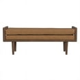 thumbnail image 4 of HomePop Mid-Century Faux Leather Upholstered Bench, 48"W x 16"D x 18"H, Carmel/Walnut, 4 of 8
