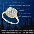 thumbnail image 2 of Gem Stone King 10K Yellow Gold Moissanite and White Diamond Engagement Ring for Women (1.87 Cttw, Cushion Cut 7MM, Color G-H, Available in Size 5, 6, 7, 8, 9), 2 of 7