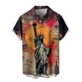 thumbnail image 5 of adaychics Men's Hawaiian Shirts Goddess American Flag Summer Printed Shirts Hawaiian Button Up Tops for Vacation Travel, 5 of 8