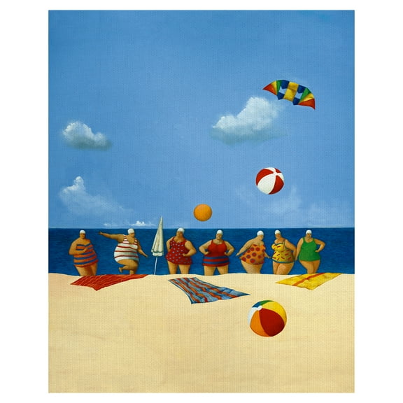 Masterpiece Art Gallery My Seven Aunts Beach Day By Michael Paraskevas Canvas Art Print 16" x 20"