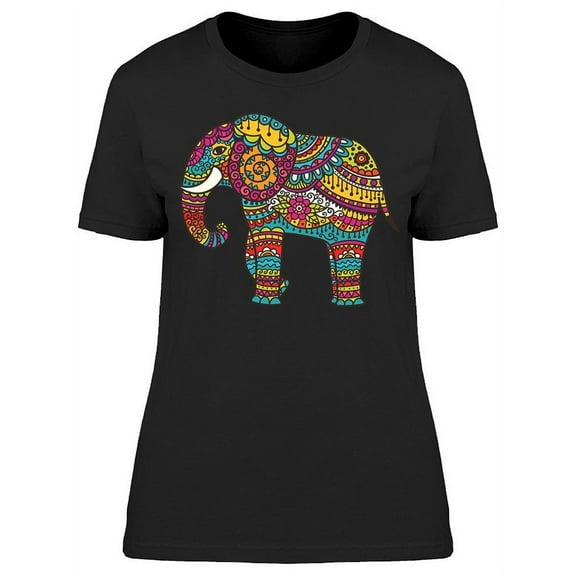 Decorative Elephant T-Shirt Women -Image by Shutterstock, Female Medium