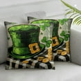 thumbnail image 2 of Nawypu St Patricks Day Pillow Covers Throw Pillow Covers for Black White Buffalo Plaid Lucky Charms Shamrock Outdoor Pillowcase Green March Hat Gift for Home Bedroom Sofa Decor 2pc, 2 of 6