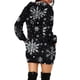 thumbnail image 3 of Vestido corto de sudadera con capucha y bolsillos con estampado navideño para mujer informal a la moda Pompotops  hdfakjf309, 3 of 8