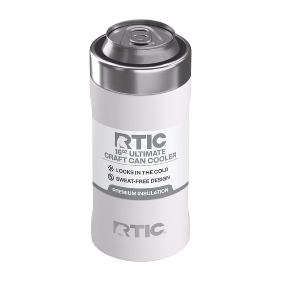 RTIC 16 oz Stainless Steel Insulated Ultimate Craft Can Cooler, White