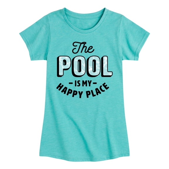 Instant Message - Pool Happy Place Fitted Short Sleeve Graphic T-Shirt