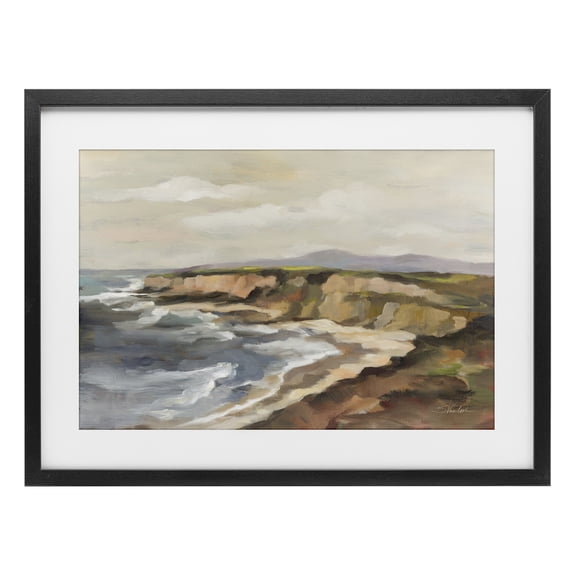 Stupell Industries Transitional Rocky Coast Expression Black Framed Print Under Glass, 20 x 14, by Silvia Vassileva