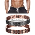 thumbnail image 3 of LEEYNEER 1pc Men‘s Copper Magnetic Bracelet with 3500 Gauss Magnets  Adjustable Fit with Sizing Tool  Solid Copper & Black Enamel Design for Muscle Recovery & Blood Circulation Support, 3 of 5
