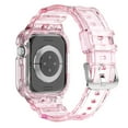 thumbnail image 2 of Dwitch Band for iWatch Series 10 42mm, Glitter TPU Transparent Sport Band with Case,Pink, 2 of 5