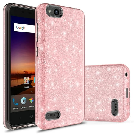 Stag 3 Blades Case - ZTE Tempo X Case, ZTE Blade Vantage Case, ZTE Avid 4 Case, ZTE Fanfare 3 Case, KAESAR Cute Fashinon Slim Luxury Shinning Sparkle Bling Classy Glitter Case Cover for ZTE N9137 (Pink)