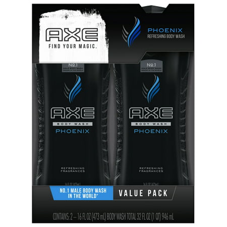 AXE Phoenix Body Wash for Men, 16 oz, Twin Pack (Best Anti Itch Body Wash)
