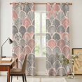 thumbnail image 4 of Vintage Ethnic Kitchen Curtains 84 Inch Length, Colorful Abstract Geometric Motifs Art Grommet Top Bedroom Living Room Curtains, Light Filtering Cafe Curtain Drapes 2 Panels Set 84''x84'', 4 of 9