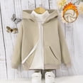 thumbnail image 2 of EnJoCho Kids Zip Up Cotton Jacket Plain Fleec𝖾 Warm Hooded Coat Pockets Boys Girls Ribbed Cuffs Long Sleeve Outwear Winter Windproof Thermal Outerwear Coats, 2 of 8