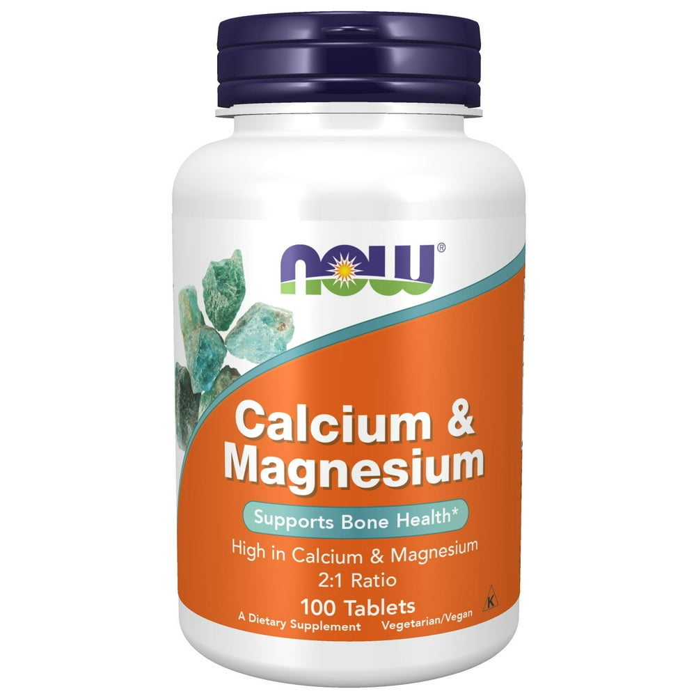 NOW Supplements, Calcium & Magnesium 21 Ratio, High Potency, Supports Bone Health*, 100 Tablets