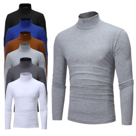 Fashion Mens Thermal Cotton Turtle Roll Neck Skivvy Turtleneck Sweater ...