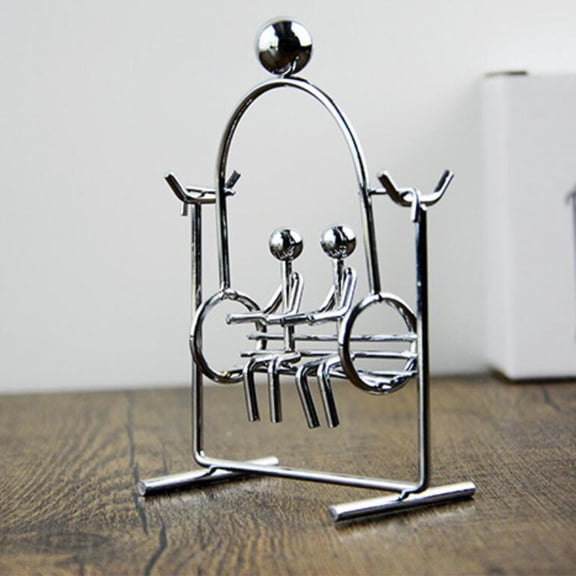 YOSADIER Metal Swinging Desk Ornament with Unique Design for Stress Relief, Office and Home Decoration, Relaxing Desktop Accessory