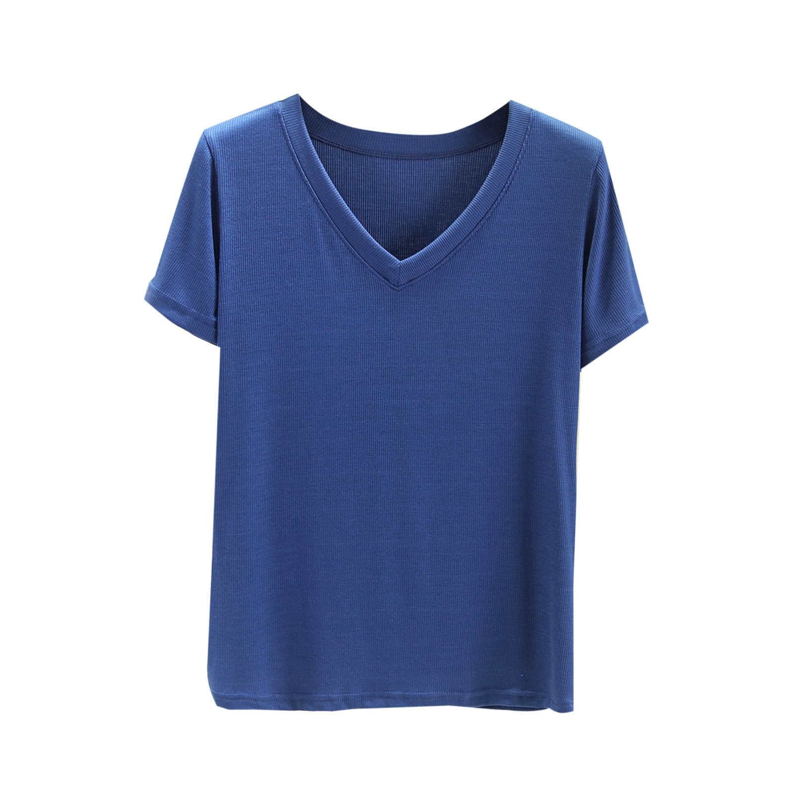ylioge Cotton T Shirts for Women Short Sleeve V Neck Tees Tops Womens Casual Solid Color Pullover Stretchy Basic Going-Out Loungewear Tshirts Shirt