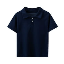 Lmnyox Short Sleeve Cotton Shirts Kids Solid Color Golf Shirts Summer Casual Collared Button Tennis Sport Tops