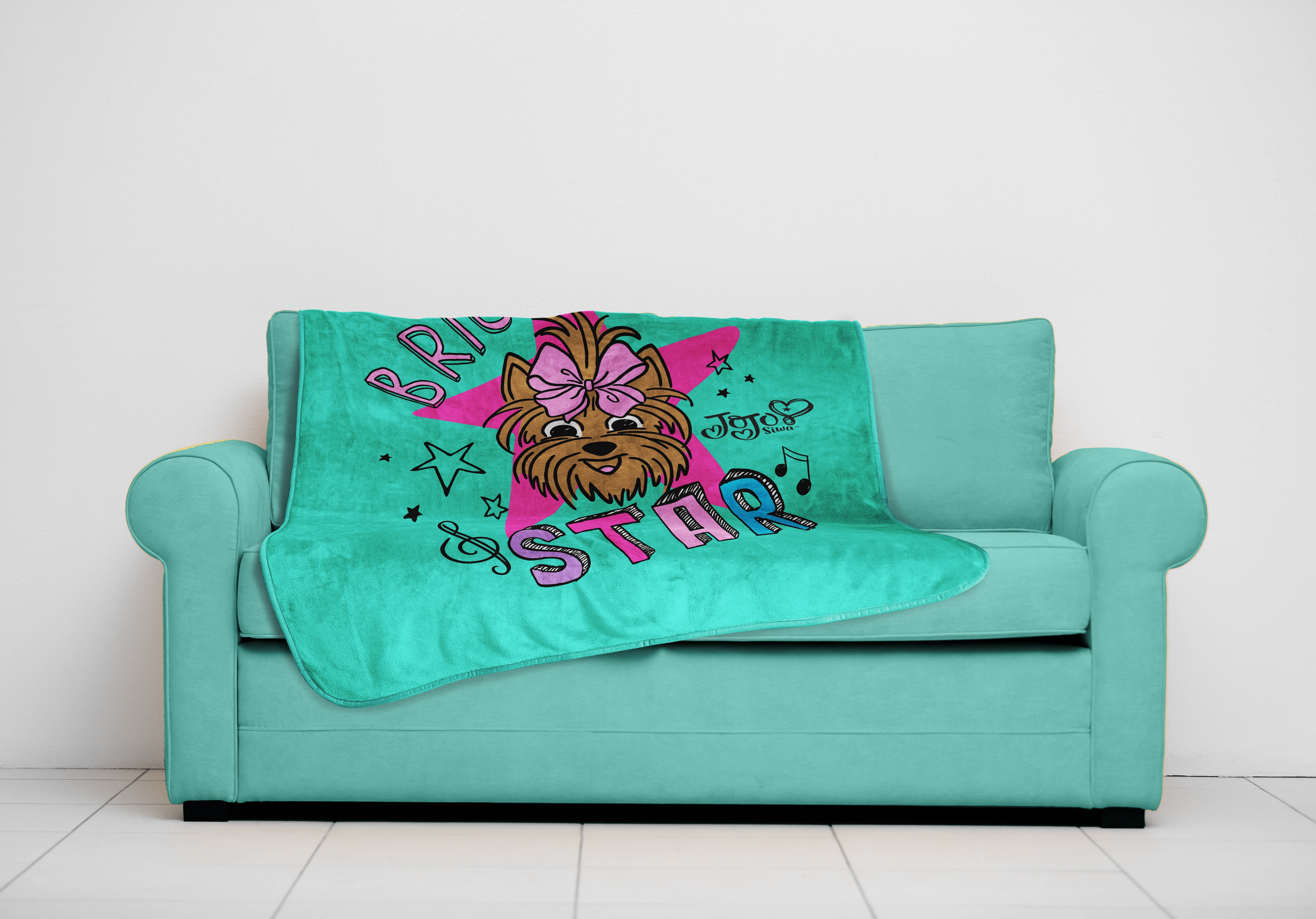 Nickelodeon JoJo Siwa Teal Multicolor 'Sparkle Shine' 46'x 60' Plush Microfiber Throw