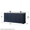 thumbnail image 5 of Wyndham Collection Wcv232380dcmunsmxx Avery 80" Free Standing Double Basin Vanity Set -, 5 of 7