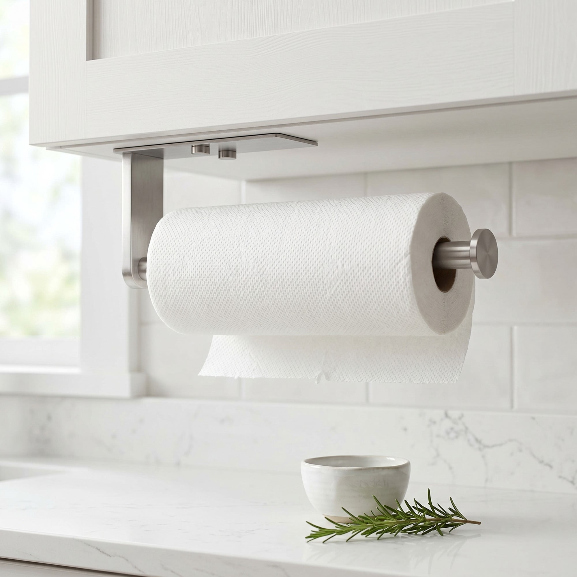 Unique Bargains Wall Mount Metal Rustproof Kitchen Towel Rack Silver B 11.8x3.9inch