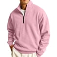thumbnail image 4 of Domuza Mens Quarter Zip Lapel Collar Pullover Casual Lightweight Fleece Solid Color Comfort Soft Sweatshirt, 4 of 7