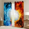 thumbnail image 2 of Ice Fire Volleyball Curtains,Sports Themed Curtains Volleyball Decor for Room,Ball Games Curtains Red and Blue Window Curtains 2 Panels 38"Wx54"L, 2 of 6
