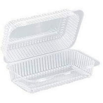Inline Plastics SLP35 Surelock Clear Hinged Loaf-Cake Container 8.8 Inch x 5.3 Inch x 3.3 Inch High - Pack of 10
