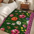thumbnail image 4 of Spring Flowers Area Rugs 3'x5', Washable Small Throw Rugs for Living Room Bedroom, Purple Boho Farmhouse Botanical Florals Indoor Outdoor Rug Non-Slip Low Pile Carpet Runner Reversible Floor Mats, 4 of 8