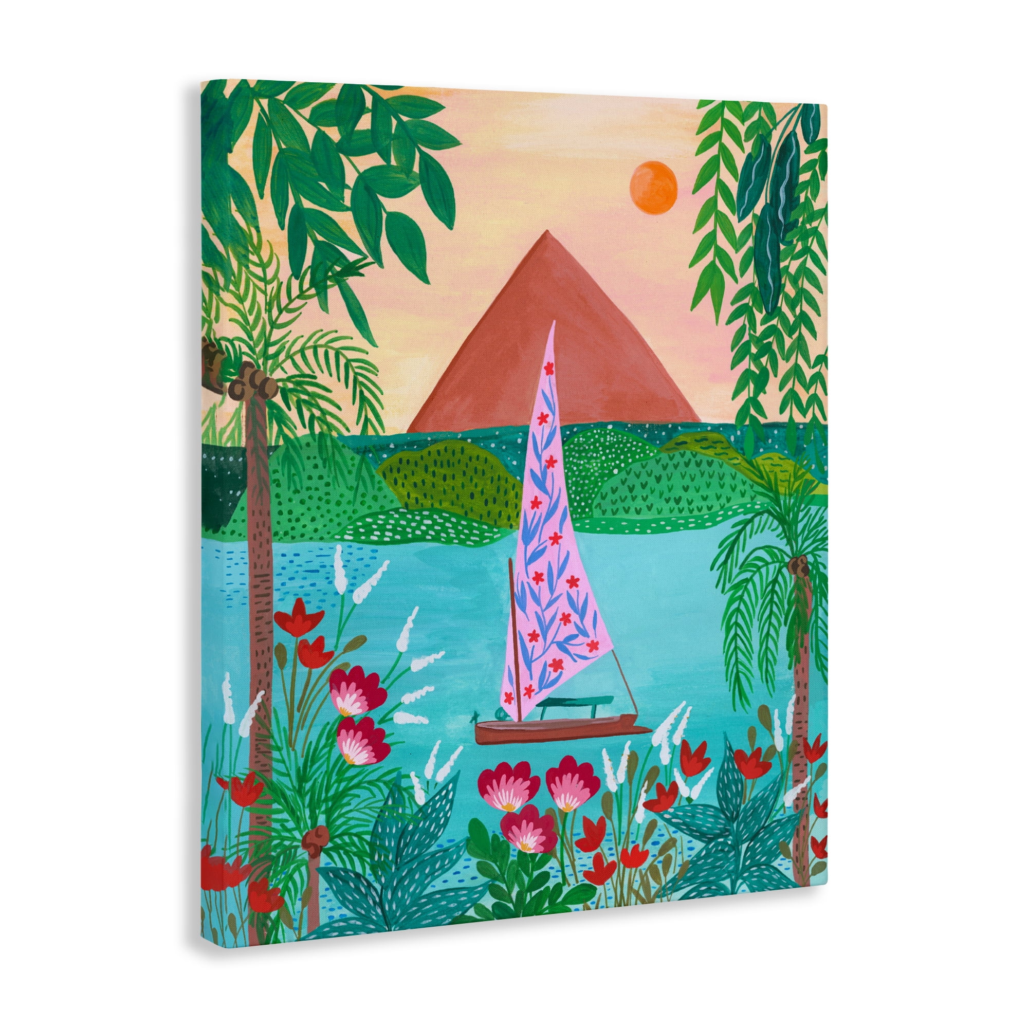 Sailboat on Egypt Nile Canvas Wall Art, design by Nabeela Rumi