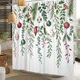 thumbnail image 1 of Nanqianyi Waterproof Christmas Ornament Shower Curtain,Pine Holiday Bath Curtain Set with Hooks 72"x74", 1 of 1