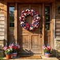thumbnail image 4 of WWC 4th of July Patriotic Wreaths for Front Door, Fade Resistant Red White and Blue USA Acrylic Door Decor for 250th Anniversary, Summer Porch Decor, 4 of 7