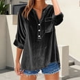 thumbnail image 4 of Blouses for women dressy casual Polyester,Spandex Soft Clothing M Black womens blouses, 4 of 5