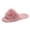 Slippers # Pink, variant on Ladies Slippers Open Toe Thick Faux Fur Slides Fuzzy Wide Band House Shoes Indoor Bedroom Scuffs Slip On Winter Footwear