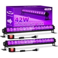 thumbnail image 2 of PYYNA-42W 2 Pack Black Light Bar for Glow Party, Blacklights with 6ft Cord, Plug, and Switch for Glow Party, Stage Lighting, Neon Party, Halloween Decorations, 2 Pack, 2 of 4