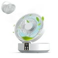 thumbnail image 3 of yeacher Wall-Mounted Remote Control Folding Fan with 3 Speed Settings, 4000mAh Rechargeable Battery, Warm Ambient Light, White, 3 of 6