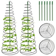 Honrane Sturdy Metal Plant Support Rack - Green Bean Trellis Tower, Stretchable and Durable Plant Support for Climbing Vines