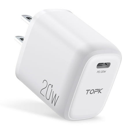 TOPK 20W USB C Wall Charger Apple Adapter Block Fast Charging Compatible with iPhone iPad Samsung