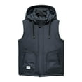 thumbnail image 3 of Zedker Men's Puffer Vest with Hooded Winter Plus Size Windproof Gilet Warm Sleeveless Jackets Waistcoat Vest for Men with Pockets Gray XXL, 3 of 6