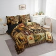 thumbnail image 3 of Feelyou 3D Bear Deer Bedding Comforter Set 7 Pieces for Men, Hippie Western Aztec Full Bedding Set, Rustic Wildlife Hunting Reversible Fitted Sheet Flat Sheet, Super Cozy Room Decor, 3 of 8
