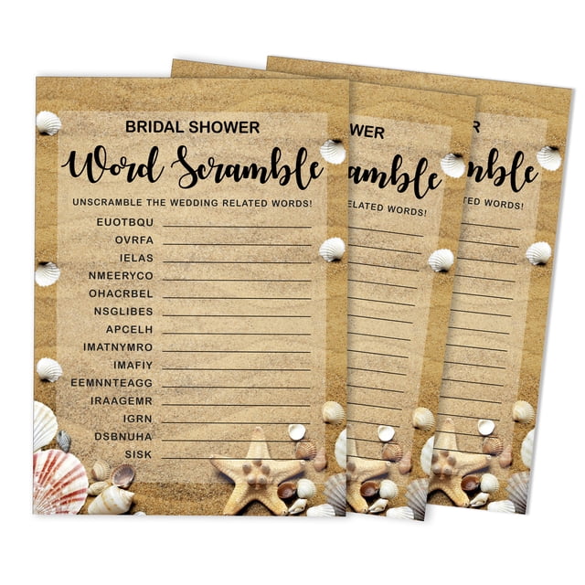 Inkdotpot Cartes de Jeu Brouillard pour Douche Nuptiale Plage Fête Fournitures de Mariage Lot de 50 Mot de Mariage