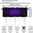 thumbnail image 5 of Purple Black Valance Curtain Funny Striped Ombre Elegant Design Bright Solid Dark Abstract Gradient Rod Pocket Valance 1 Panel Short Curtains for Kitchen Living Room Decor 54 x 18 in, 5 of 6