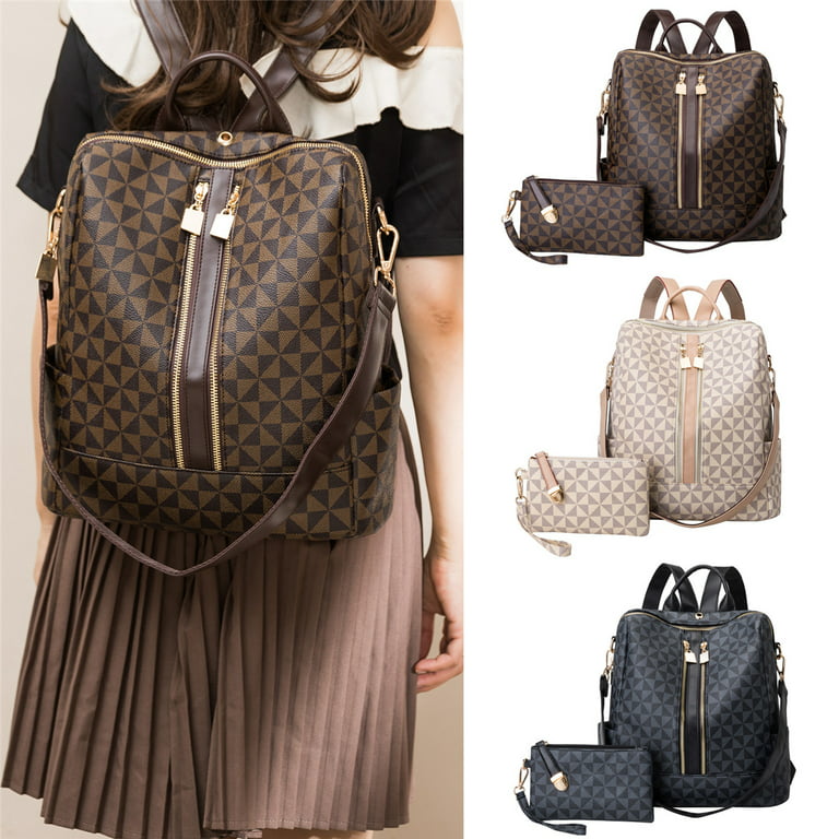 LOVECM Backpacks for Women Fashion PU Leather Bag Multipurpose