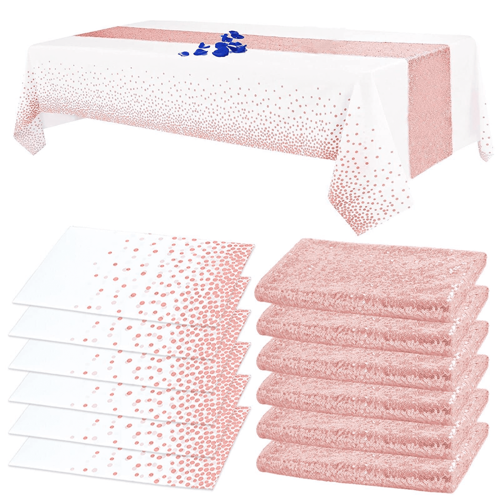 15 Pack Rose Gold Satin Table Runners For Wedding 12 X 108