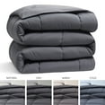 thumbnail image 4 of Nestl Queen Comforter, Quilted Down Alternative Bedding Duvet Insert, Gray, 4 of 9