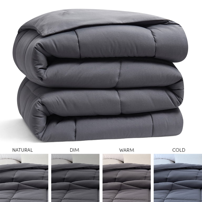 Quilted Down Alternative Queen Comforter, Gray photo 3